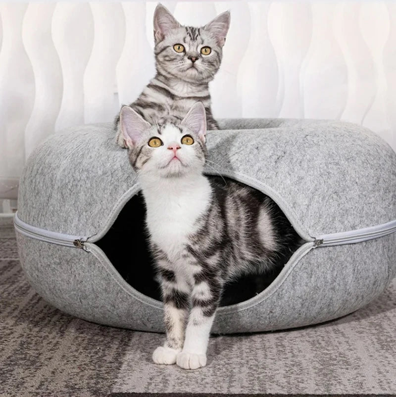 Donut Pet Cat Tunnel Interactive Bed Toy