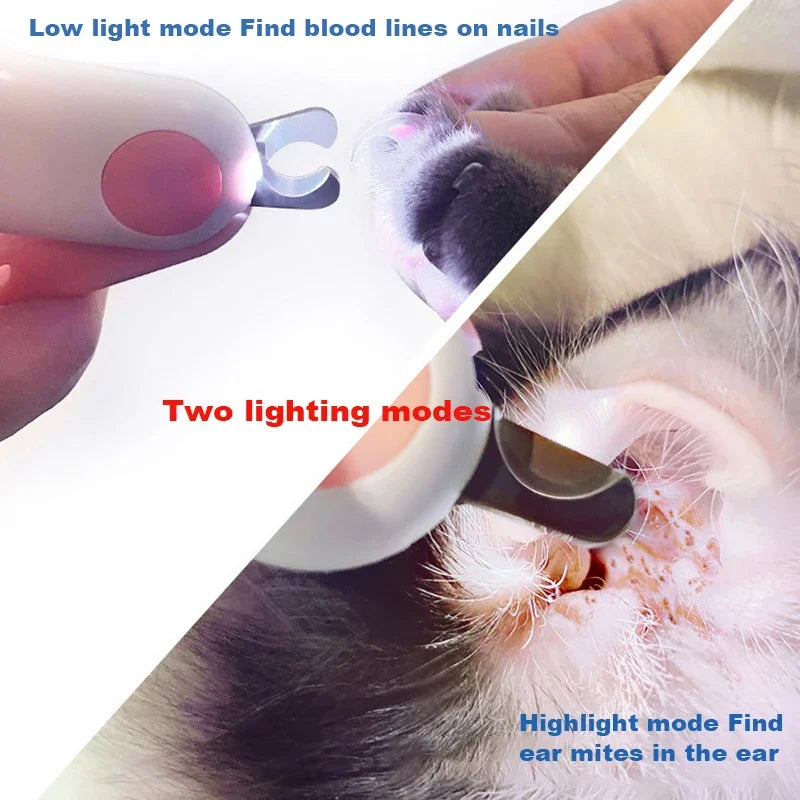 Professional Pet Nail Clipper with LED Light - Safe & Easy Trimming