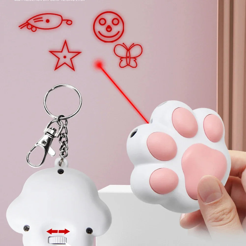 Pet Laser Toy USB Rechargeable - 3 Modes Cat Paw Design