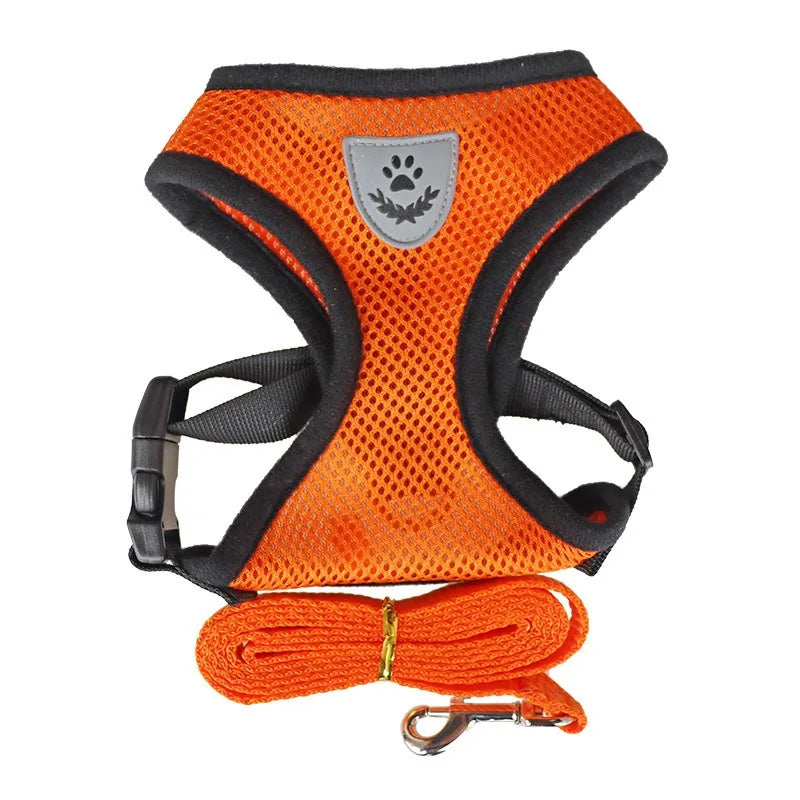 Adjustable Cat & Dog Harness with Leash - Escape Proof Vest