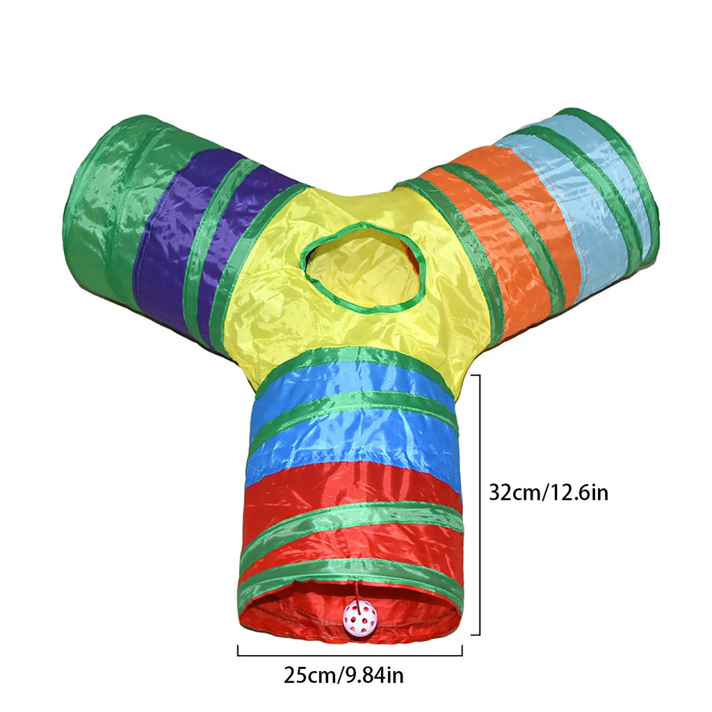 Cat Tunnel Pet Tube Collapsible Play Toy - Indoor & Outdoor
