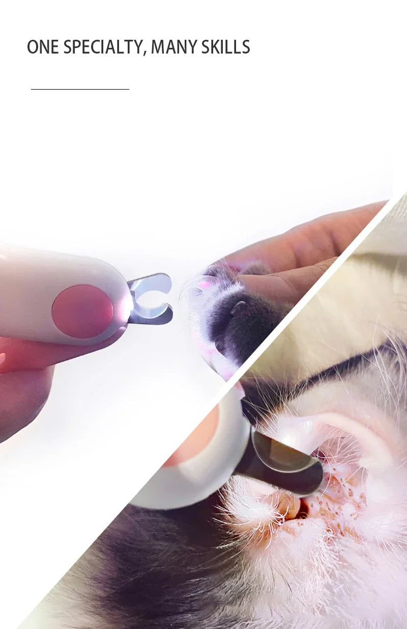 Professional Pet Nail Clipper with LED Light - Safe & Easy Trimming