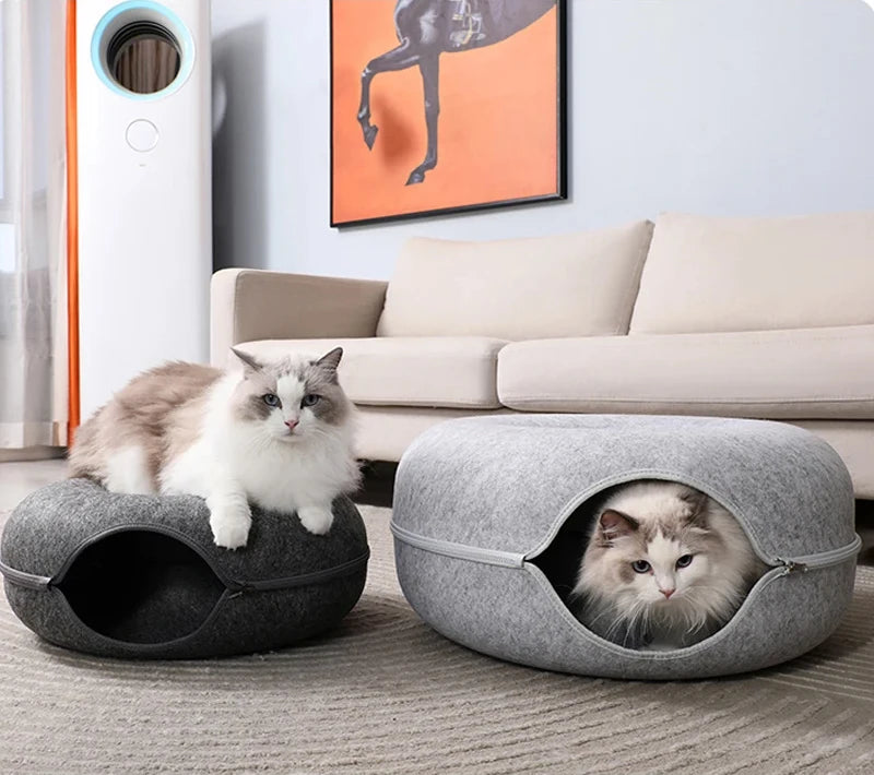 Donut Pet Cat Tunnel Interactive Bed Toy