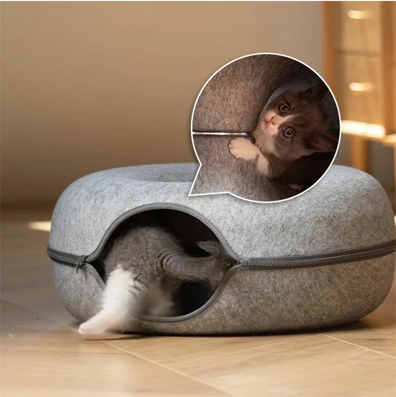 Donut Pet Cat Tunnel Interactive Bed Toy