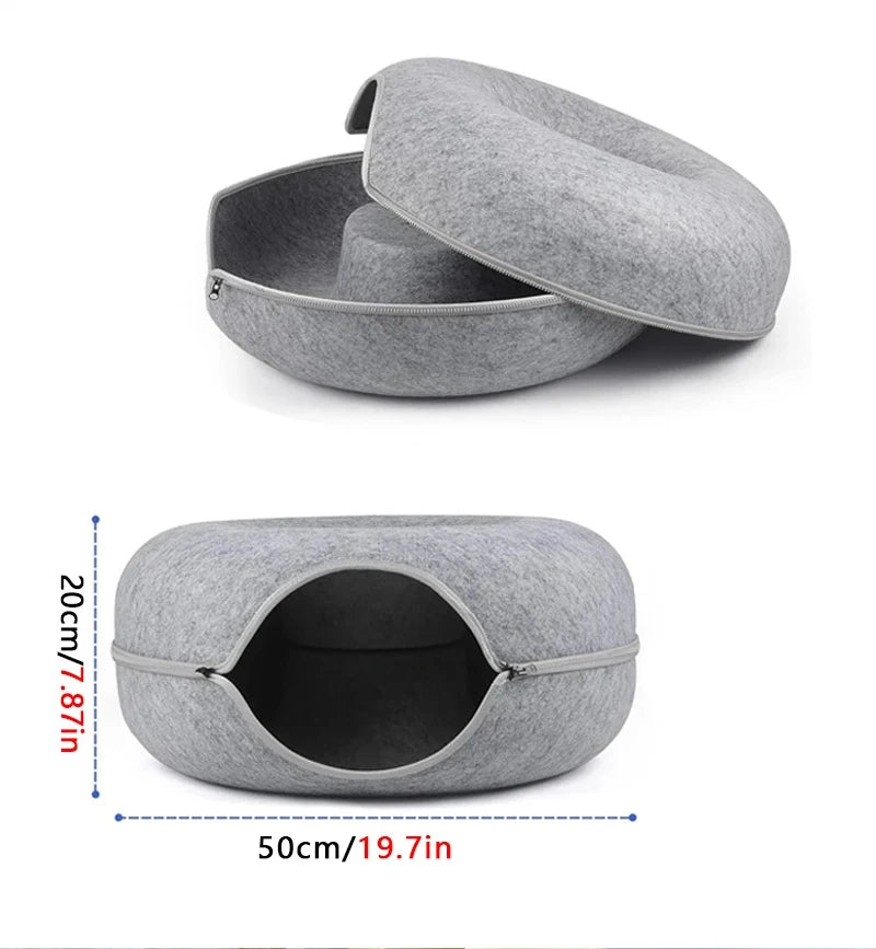 Donut Pet Cat Tunnel Interactive Bed Toy