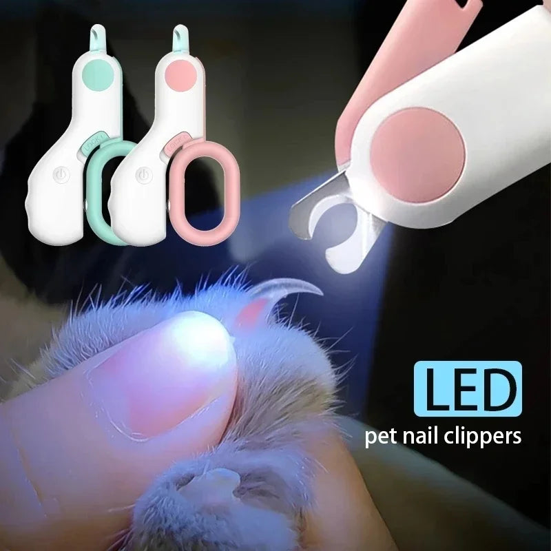 Professional Pet Nail Clipper with LED Light - Safe & Easy Trimming