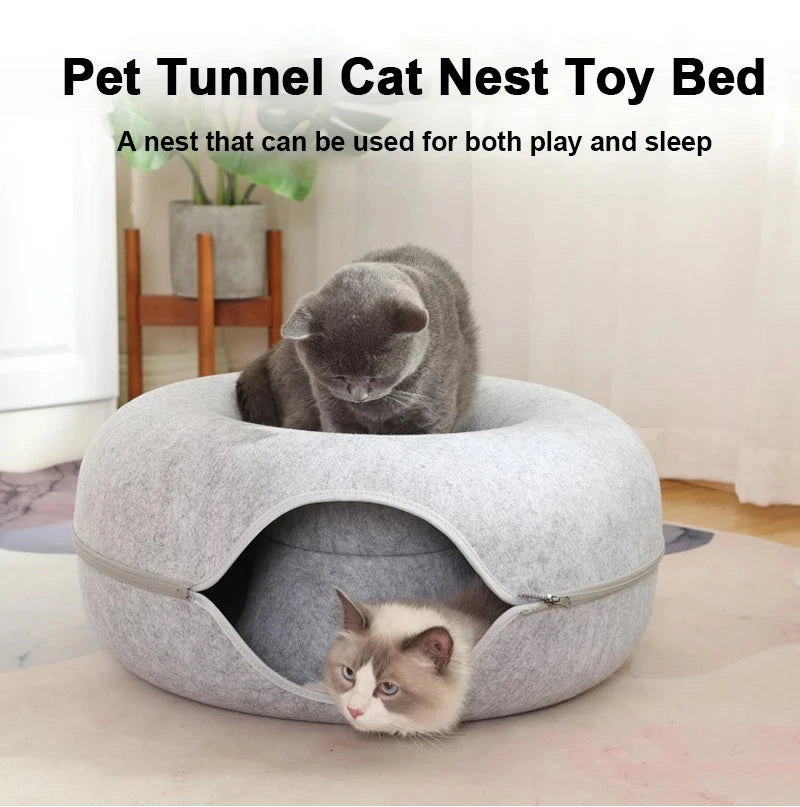 Donut Pet Cat Tunnel Interactive Bed Toy