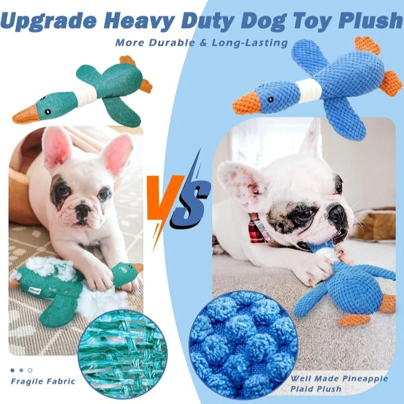 Cat Dog Toys for Aggressive Chewers - Squeaky Duck Plush