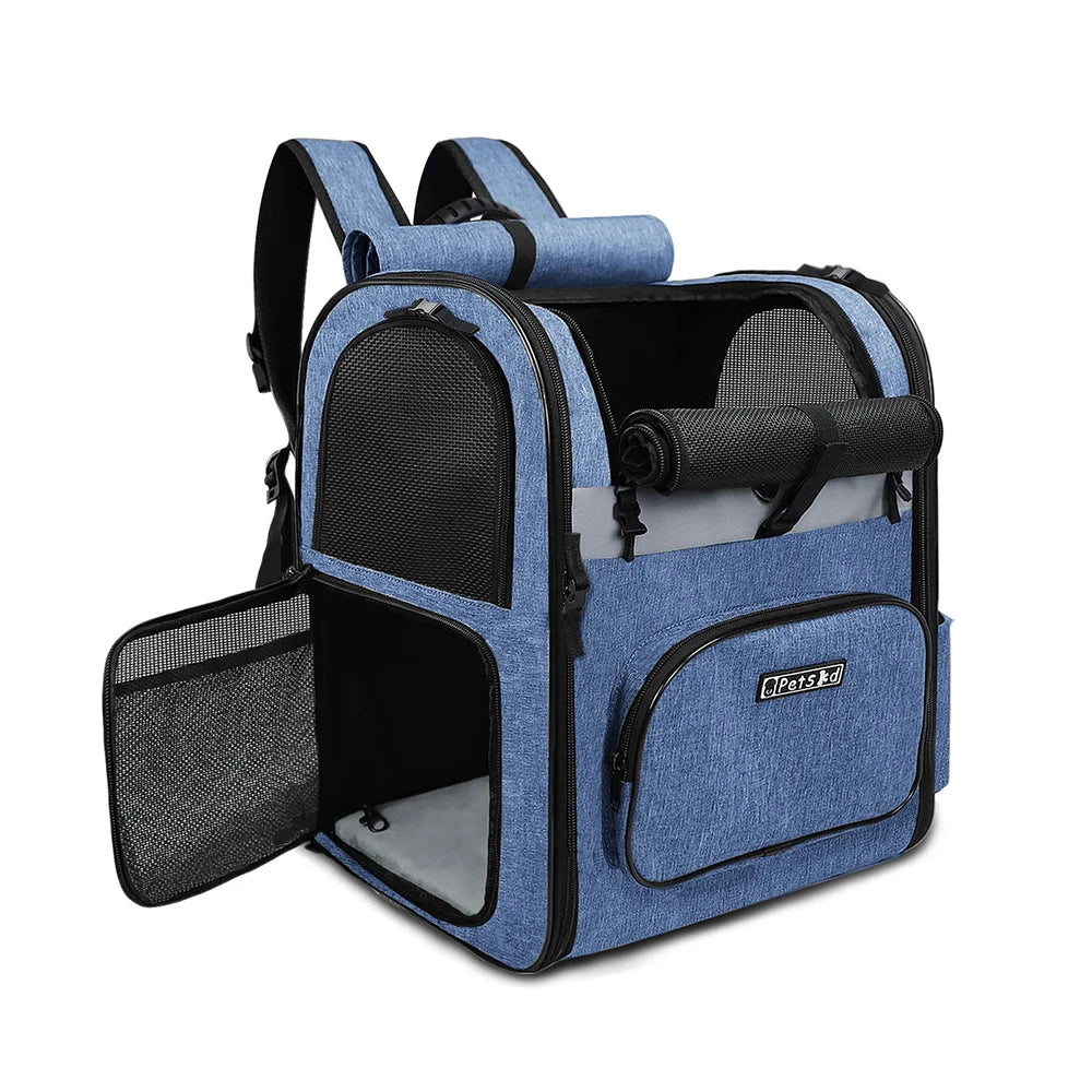 Sturdy Frame Pet Carrier Backpack - Double Shoulder Dog & Cat Travel Bag