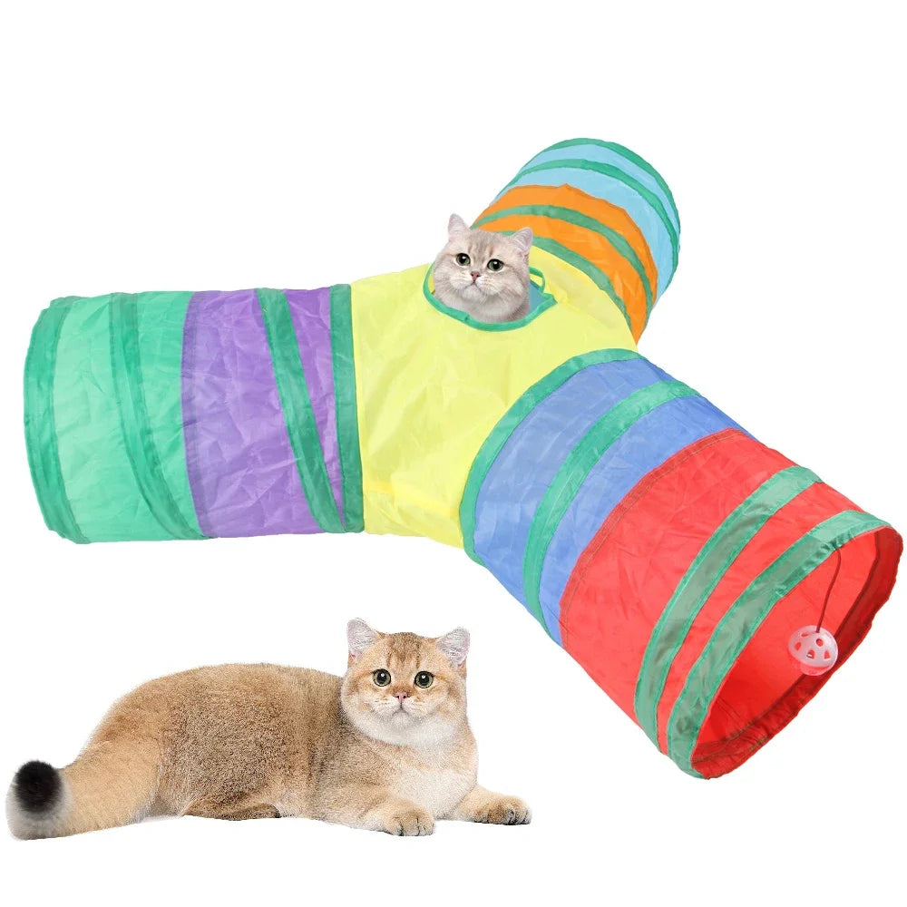 Cat Tunnel Pet Tube Collapsible Play Toy - Indoor & Outdoor