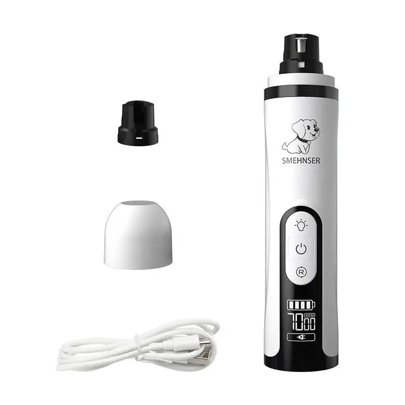 Electric Pet Nail Grinder with LED Light - USB Rechargeable
