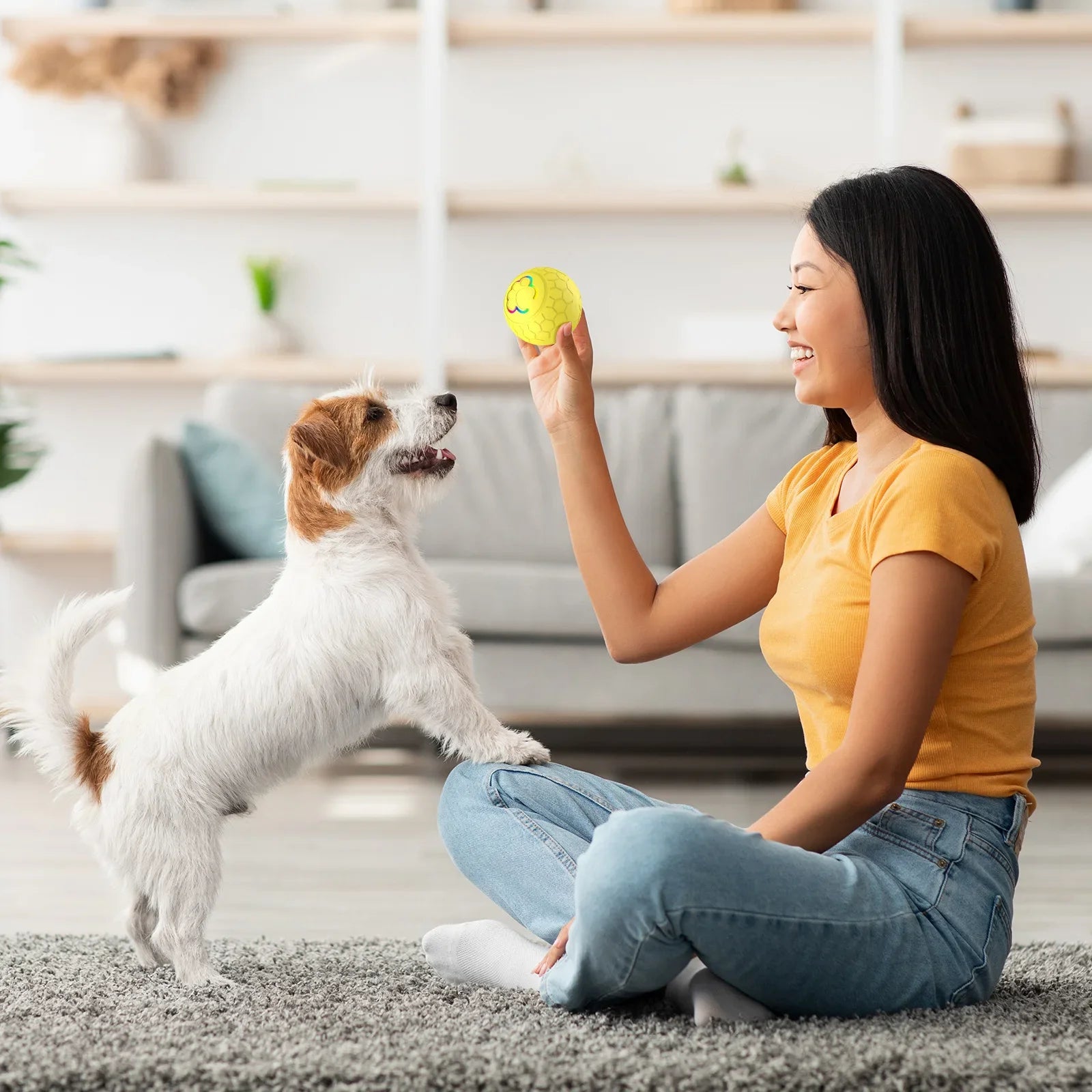 Smart Pet Ball LED Automatic Bounce - Interactive Cat & Dog Toy