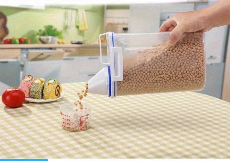 Pet Food Storage Container with Measuring Cup - Airtight Seal