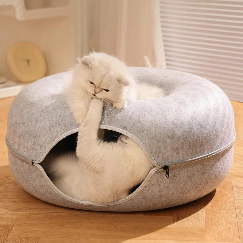 Donut Pet Cat Tunnel Interactive Bed Toy