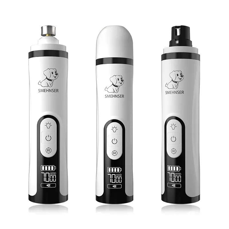 Electric Pet Nail Grinder with LED Light - USB Rechargeable