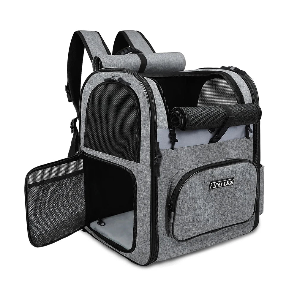 Sturdy Frame Pet Carrier Backpack - Double Shoulder Dog & Cat Travel Bag