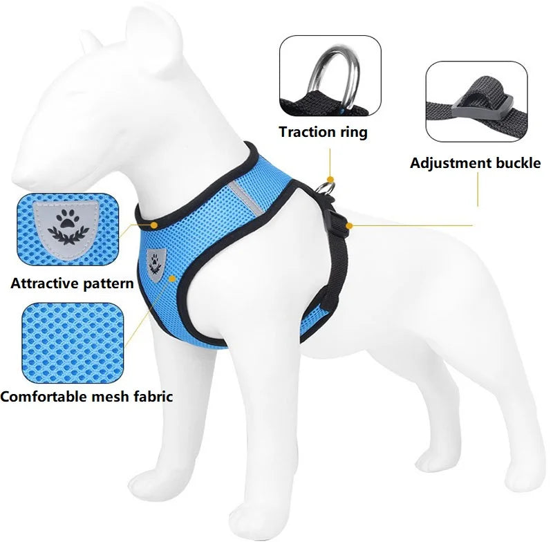 Adjustable Cat & Dog Harness with Leash - Escape Proof Vest