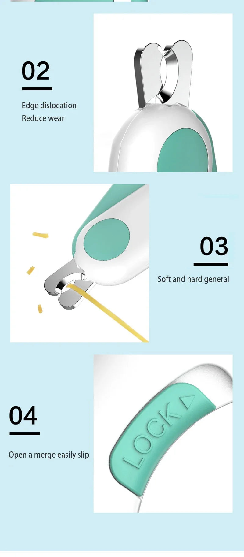 Professional Pet Nail Clipper with LED Light - Safe & Easy Trimming