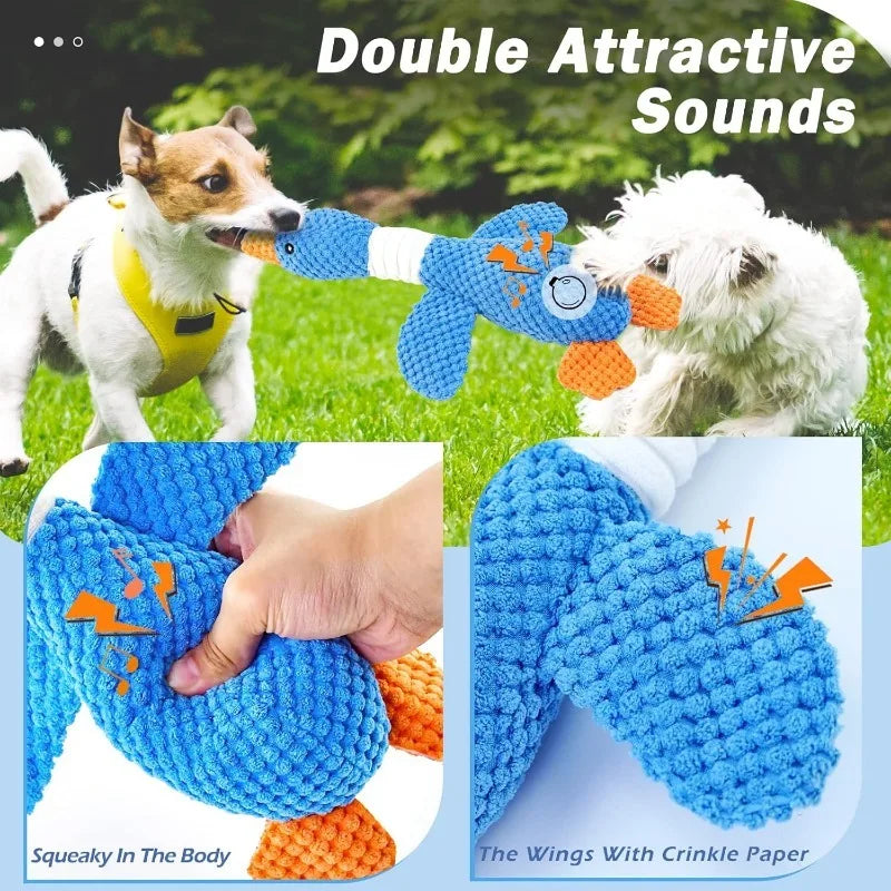 Cat Dog Toys for Aggressive Chewers - Squeaky Duck Plush