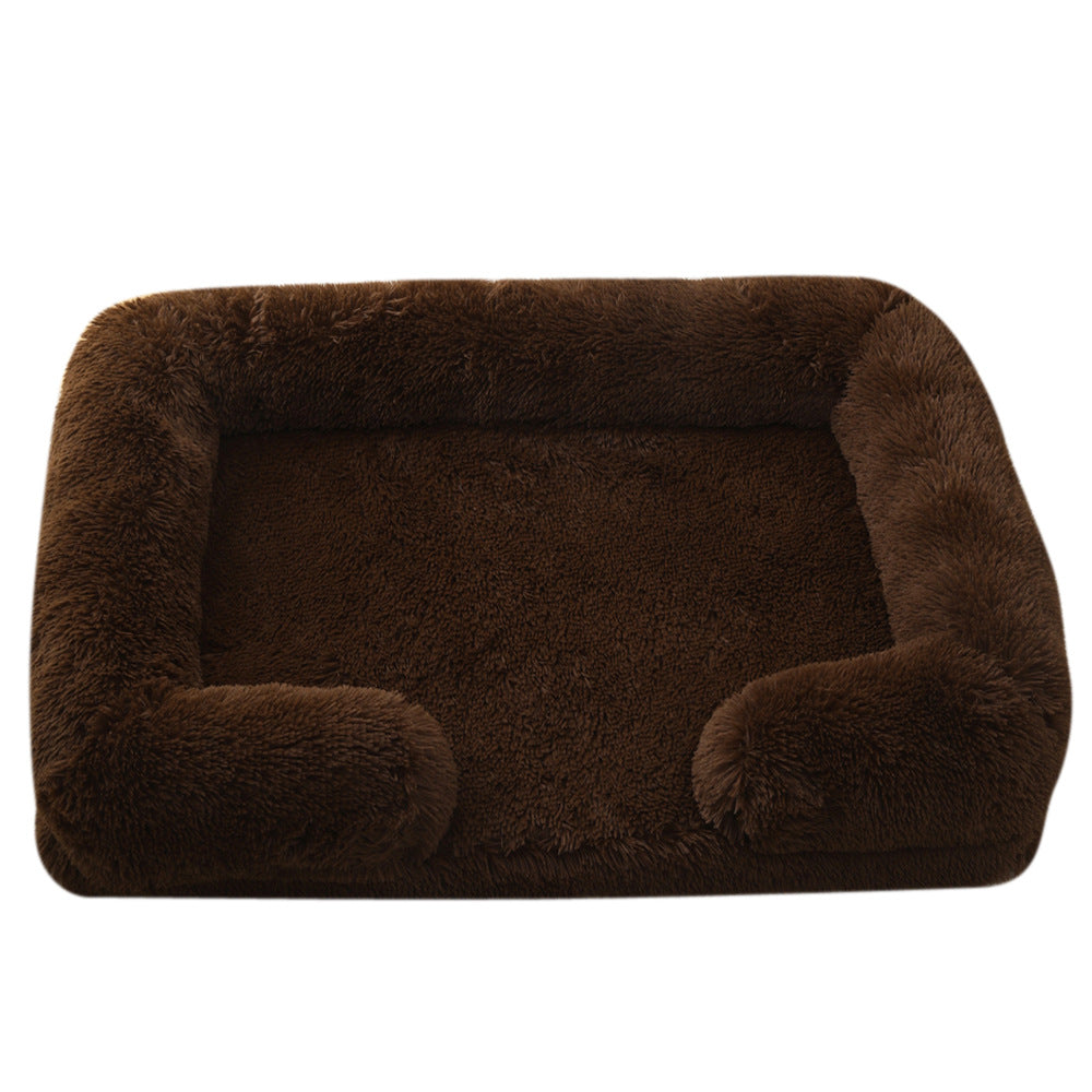 Plush Round Pet Bed - Soft Warm Nest for Dogs & Cats