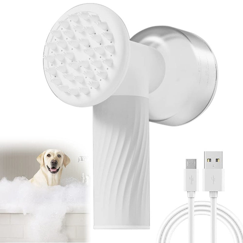 Electric Automatic Foaming Pet Bath Brush - USB Rechargeable Massage Scrubber