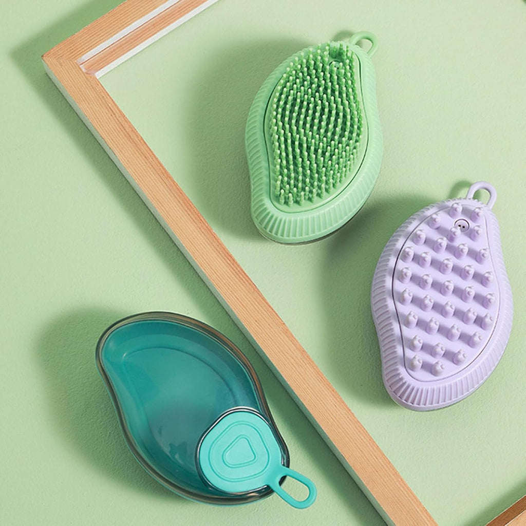 Silicone Pet Bath Brush with Soap Dispenser - Massage & Wash for Cats & Dogs