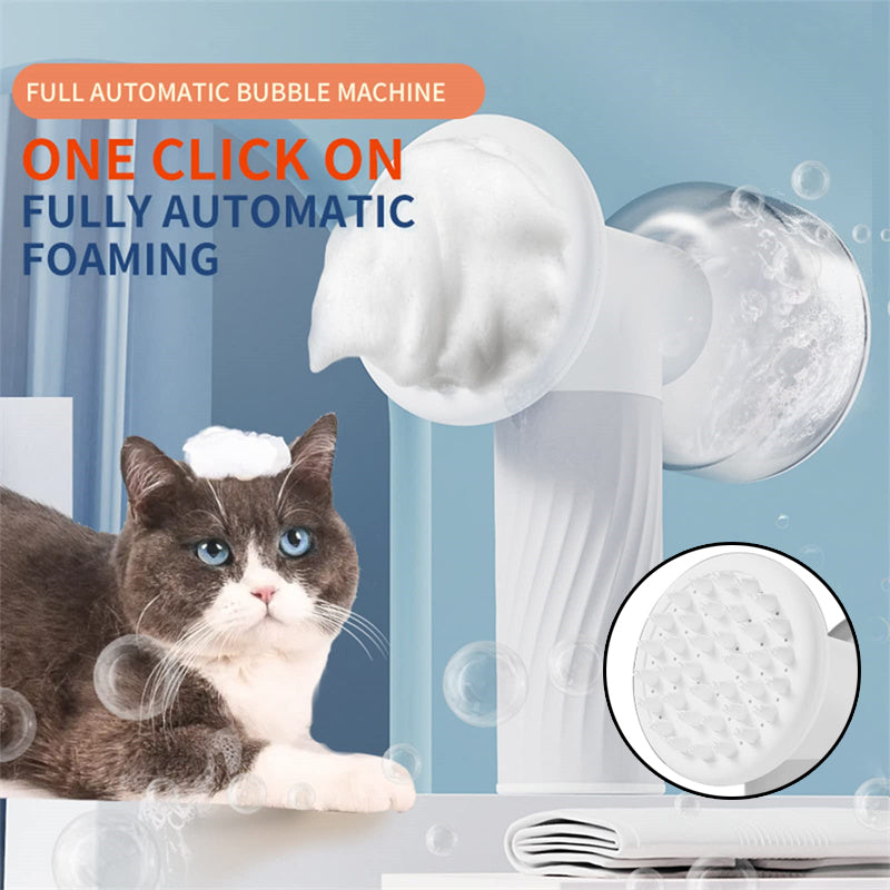 Electric Automatic Foaming Pet Bath Brush - USB Rechargeable Massage Scrubber