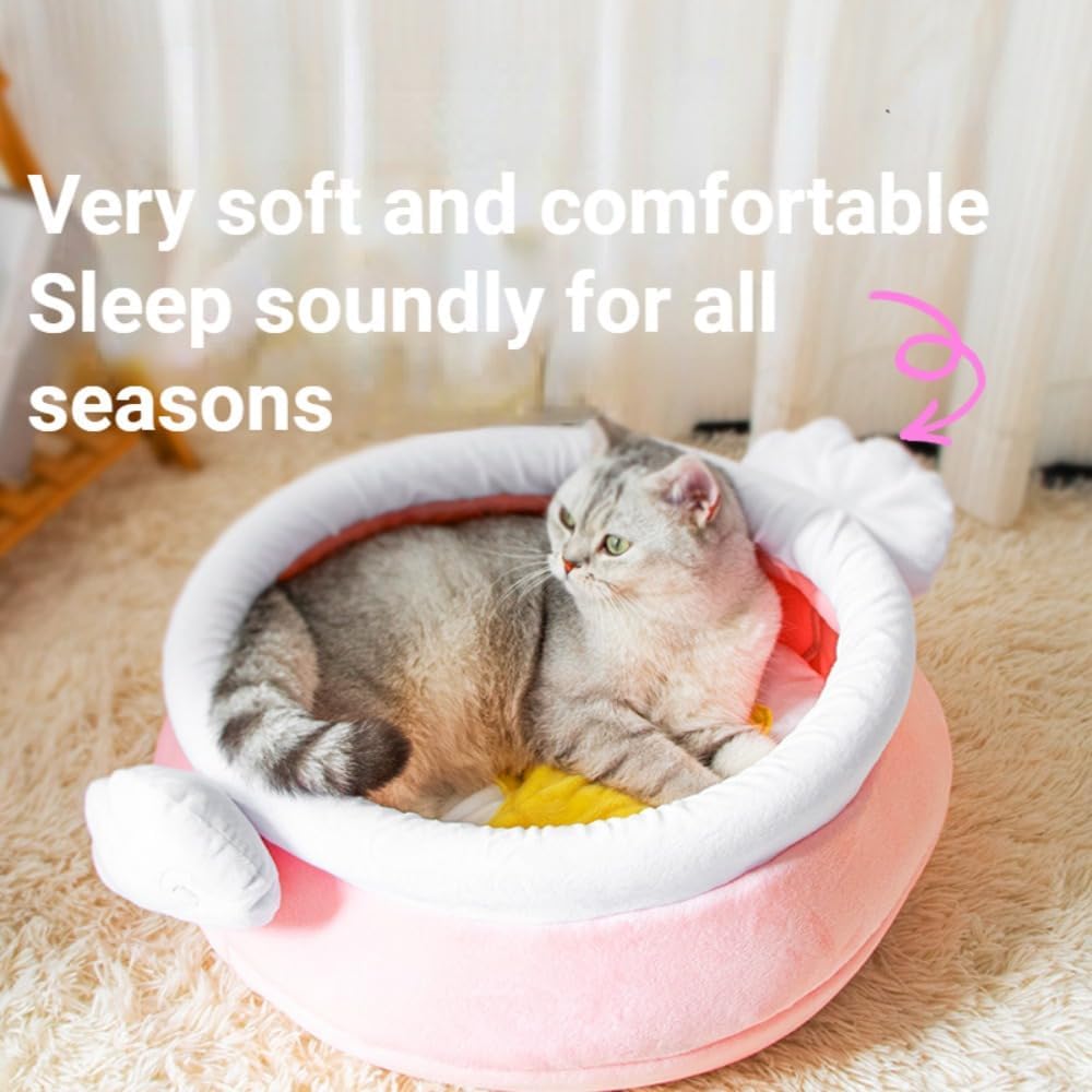Honey Pot Cat Cave Bed — Cozy Plush Hideaway for Cats & Small Dogs