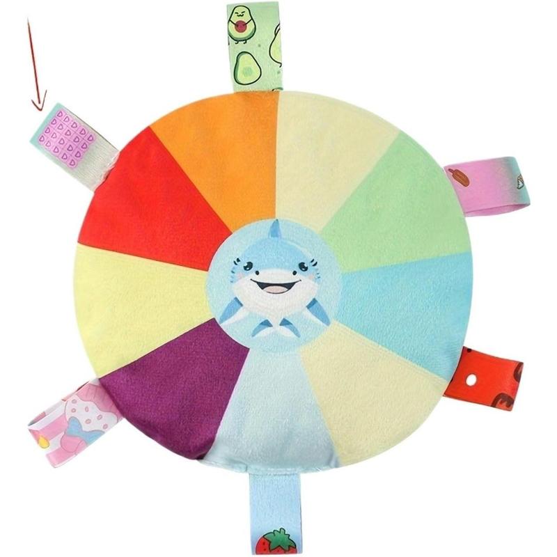 Plush Flying Disc Dog Toy - Squeaky Tug of War with Bell, 4 Fun Designs