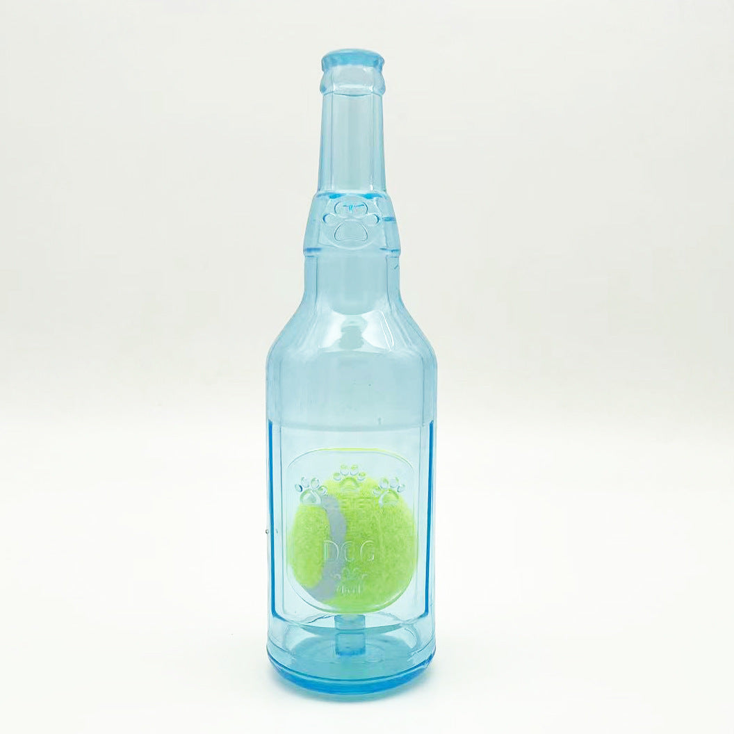 Water Bottle Cruncher Dog Toy - Squeaky Interactive Chew for Aggressive Chewers