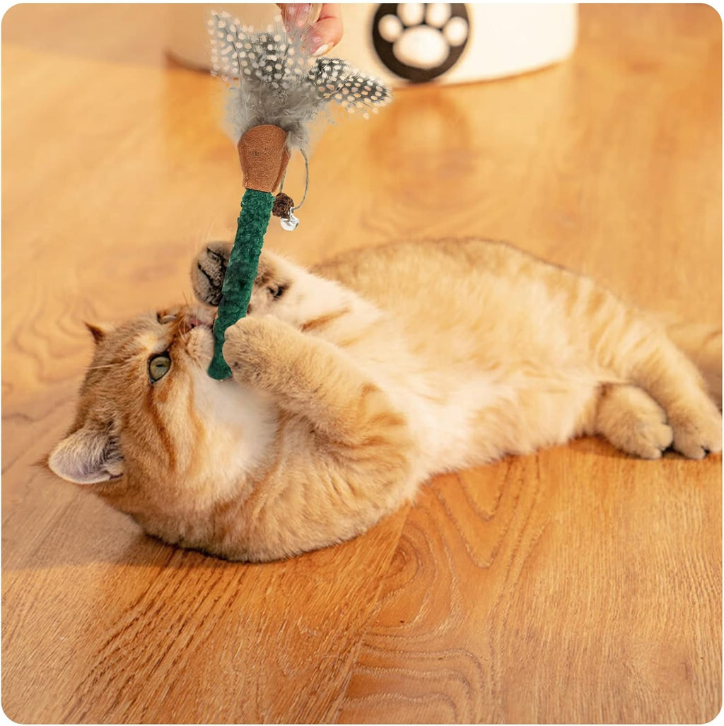 Natural Silvervine Cat Chew Stick with Feather