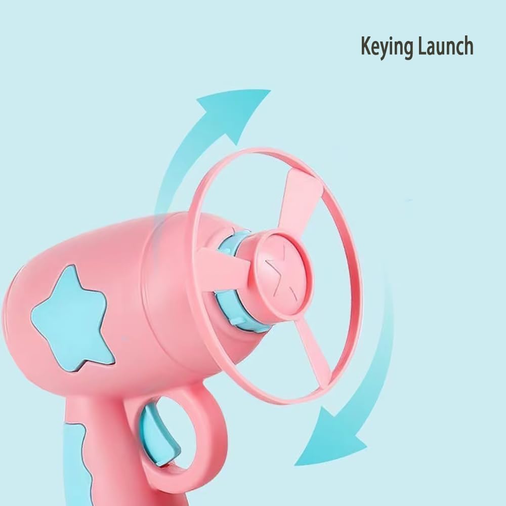 Flying Disc Launcher Cat Toy - Interactive Spinning Saucer Gun for Indoor Cats