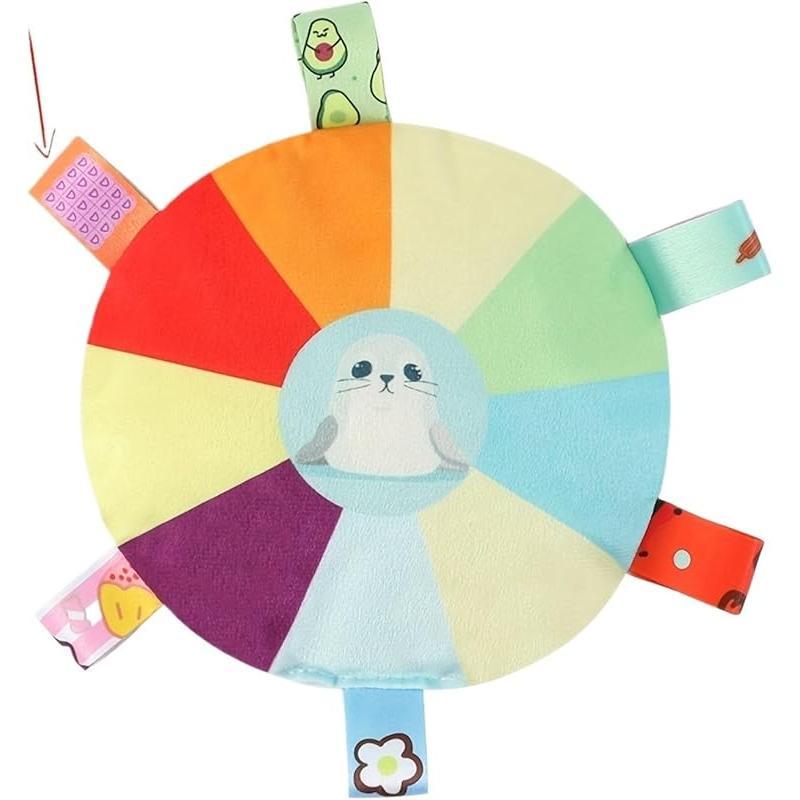 Plush Flying Disc Dog Toy - Squeaky Tug of War with Bell, 4 Fun Designs