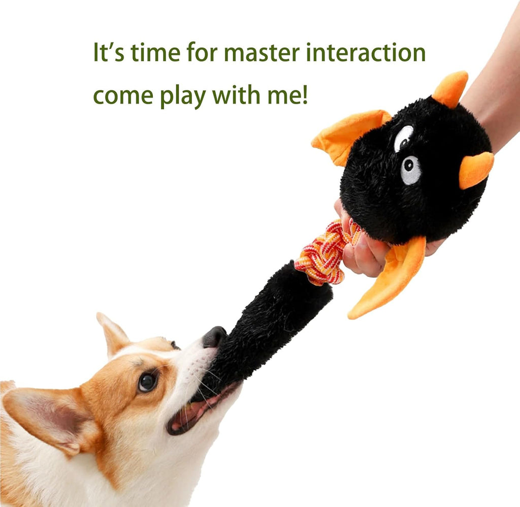 Plush Squeaky Dog Toy - Dental Chew for Teeth Cleaning & Tartar Removal
