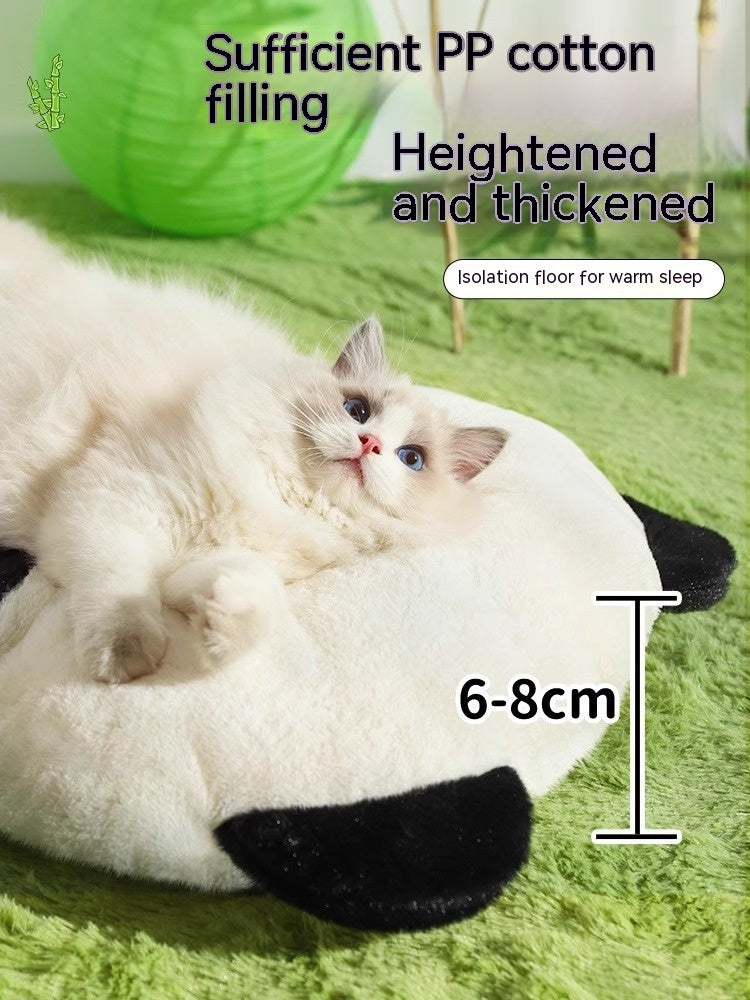 Panda Pet Bed - Cute Round Cushion Mat for Cats & Small Dogs