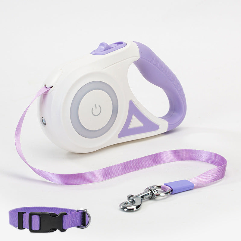 Retractable Dog Leash with LED Spotlight - Automatic Traction Rope for Small & Medium Dogs