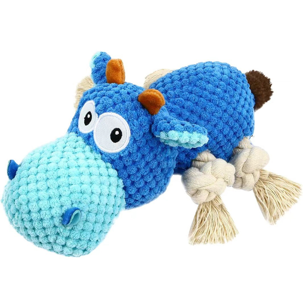 Dinosaur Squeaky Dog Toy - Durable Plush for Aggressive Chewers, Large Dogs