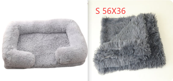 Plush Round Pet Bed - Soft Warm Nest for Dogs & Cats
