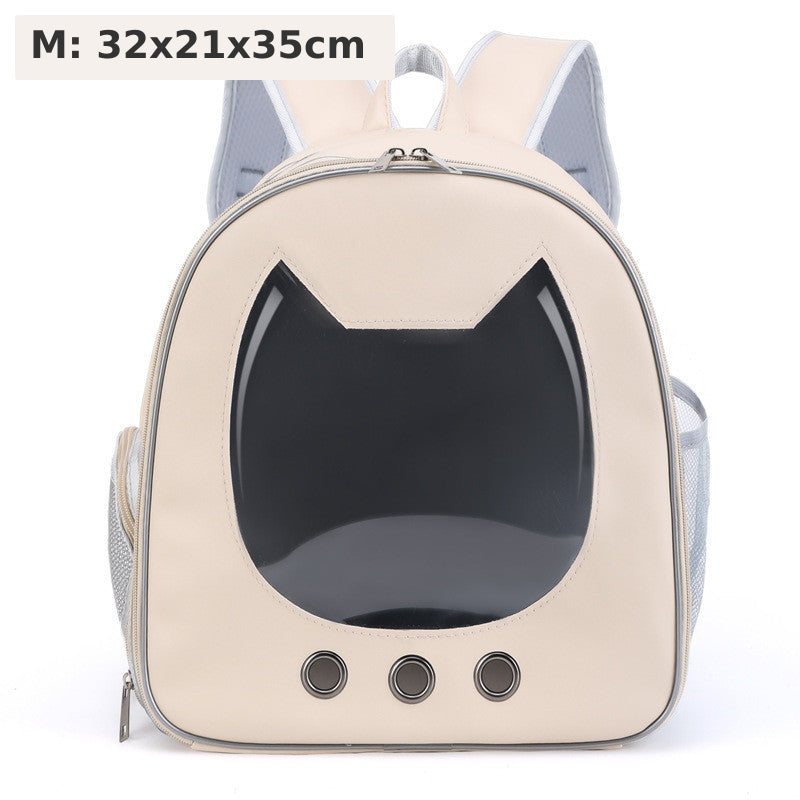 Cat Ear Bubble Backpack - Transparent Window Pet Carrier for Cats & Small Dogs