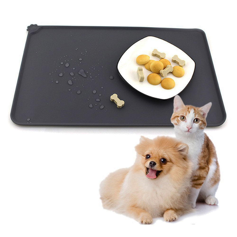 Waterproof Silicone Pet Food Mat - Non-Slip Feeding Placemat for Dogs & Cats