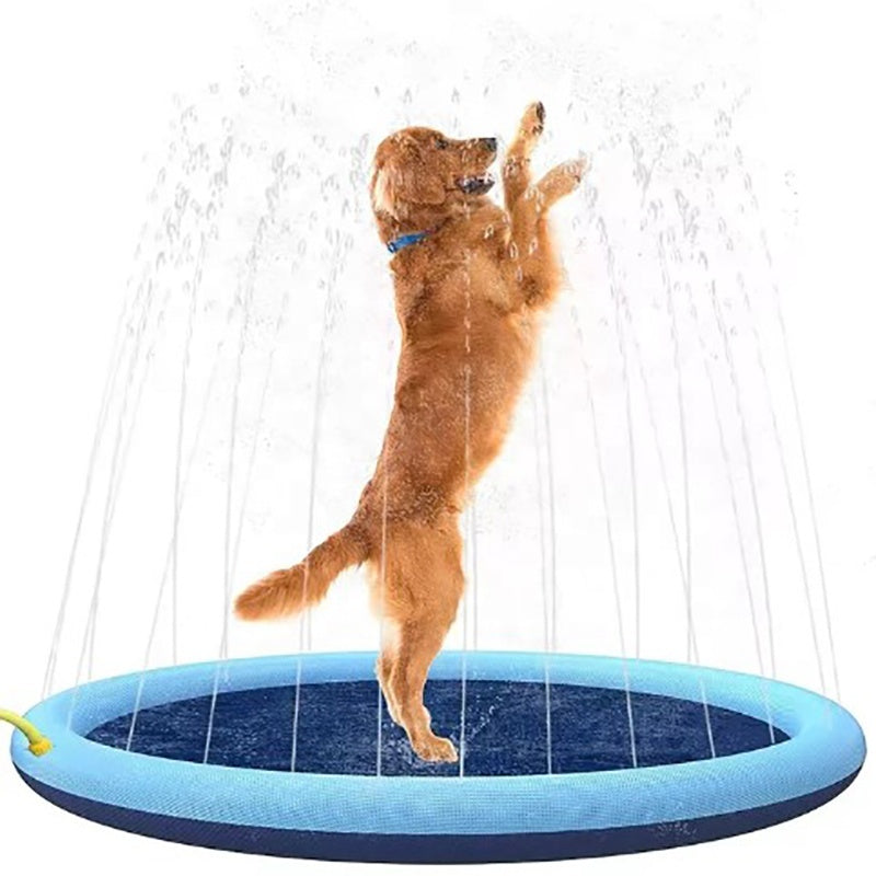 Dog Splash Pad Sprinkler Mat - Anti-Slip Outdoor Water Play for Pets & Kids