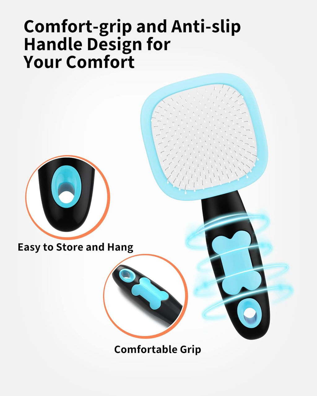Self-Cleaning Pet Grooming Brush - Deshedding Tool for Cats & Dogs (S/L)