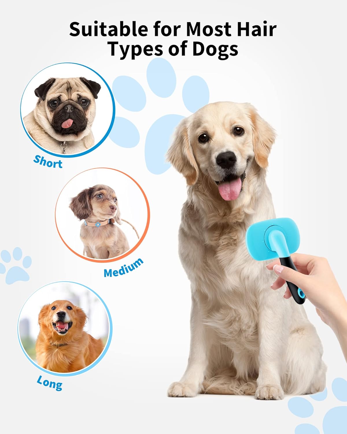 Self-Cleaning Pet Grooming Brush - Deshedding Tool for Cats & Dogs (S/L)