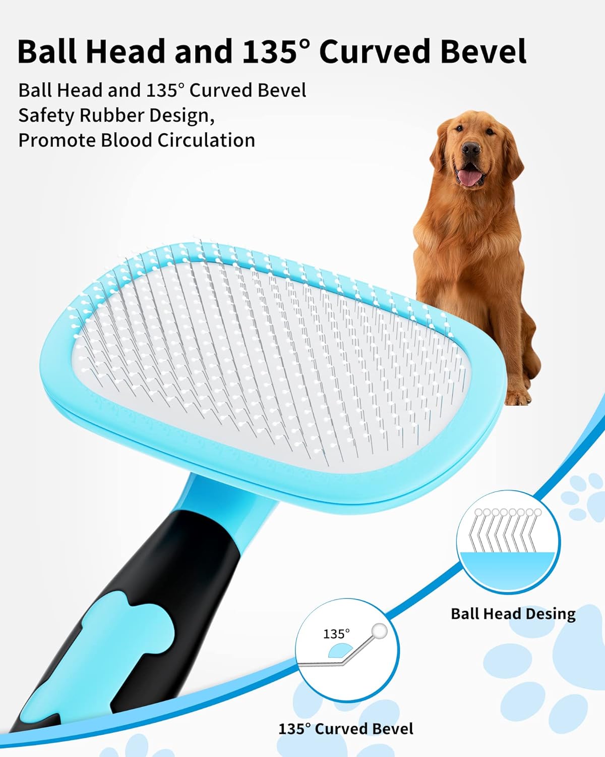 Self-Cleaning Pet Grooming Brush - Deshedding Tool for Cats & Dogs (S/L)