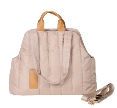 Quilted Pet Carrier Tote - Waterproof Fashion Handbag with Sherpa Lining for Small Dogs & Cats