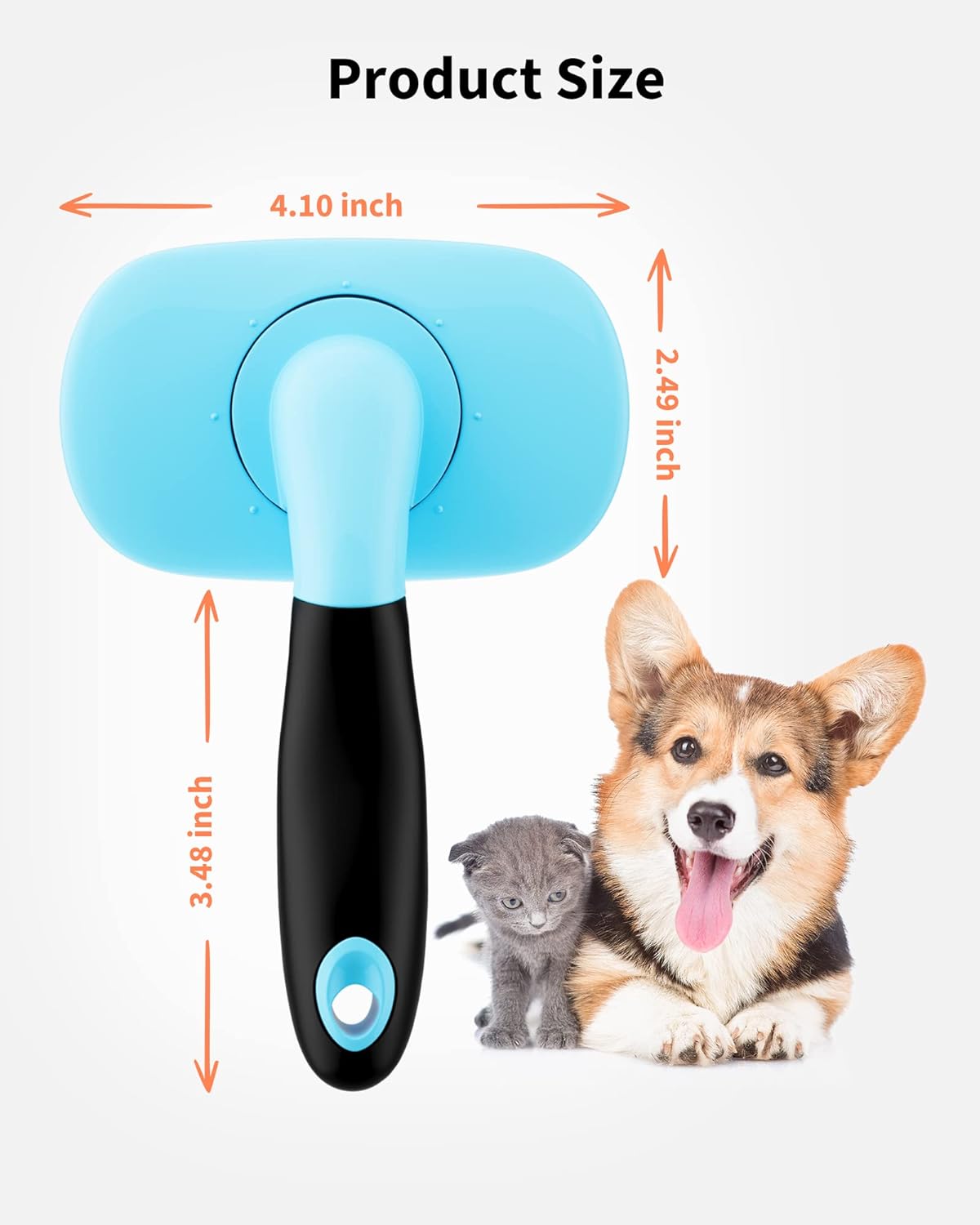 Self-Cleaning Pet Grooming Brush - Deshedding Tool for Cats & Dogs (S/L)