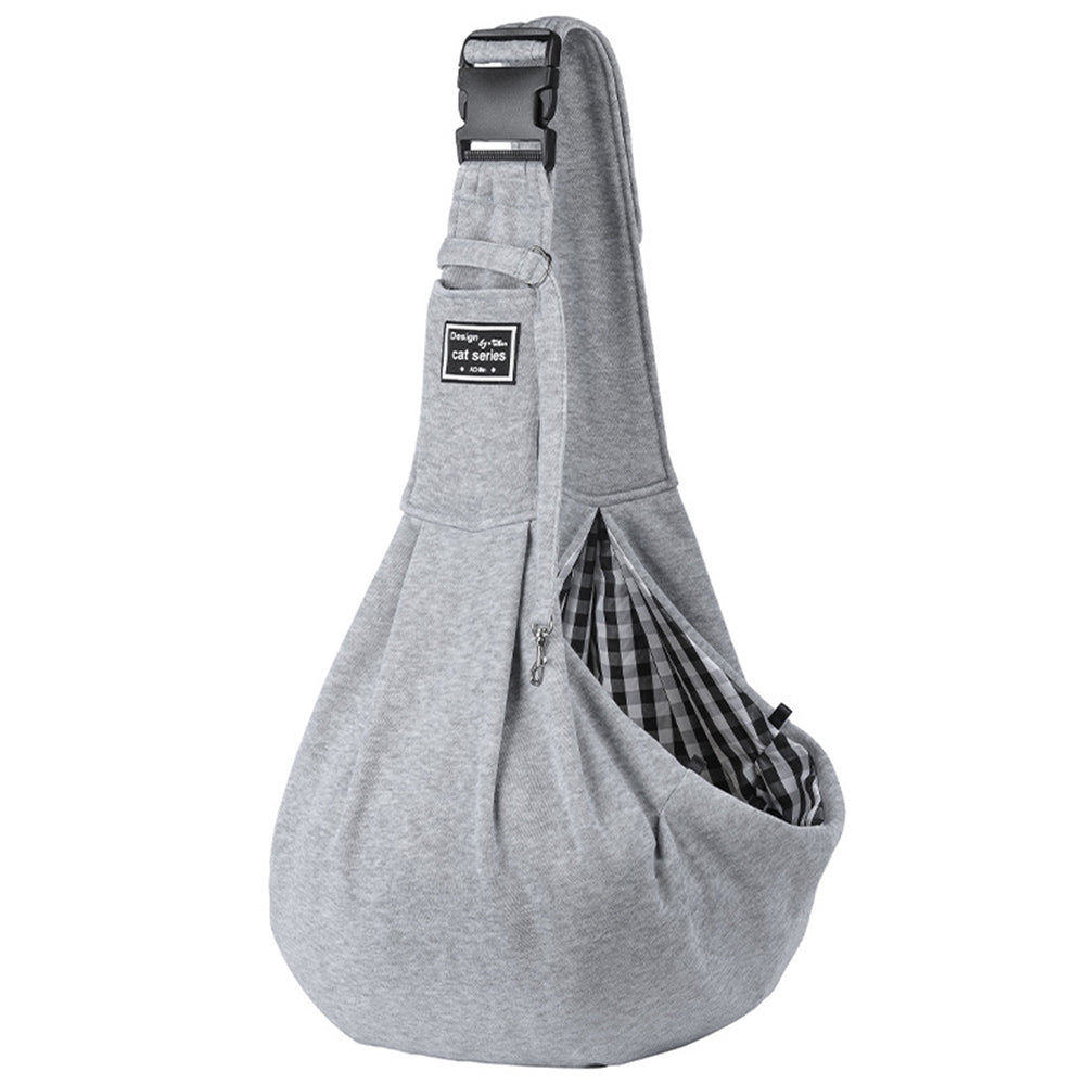 Cotton Sling Pet Carrier - Hands-Free Crossbody Bag for Cats & Small Dogs