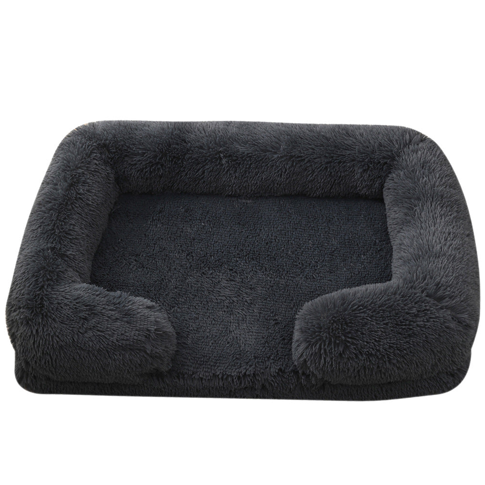 Plush Round Pet Bed - Soft Warm Nest for Dogs & Cats