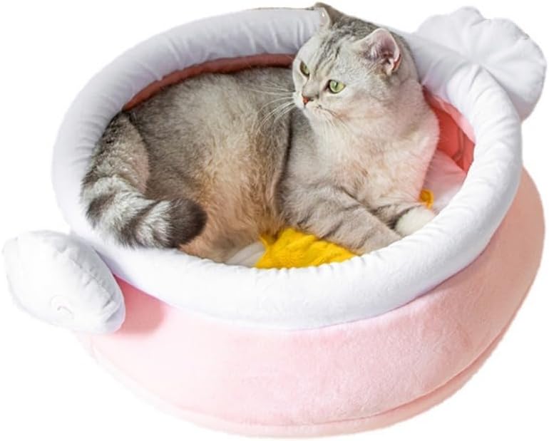 Honey Pot Cat Cave Bed — Cozy Plush Hideaway for Cats & Small Dogs