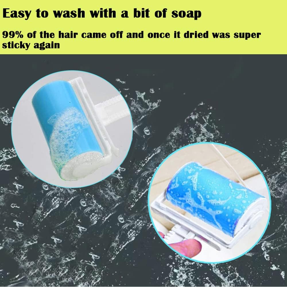 Washable Reusable Lint Roller - Pet Hair Remover with Travel Cover